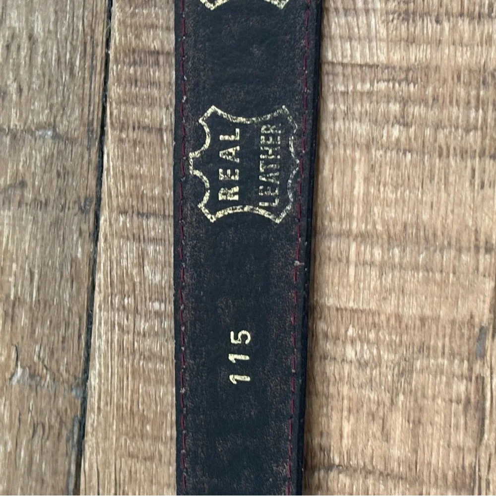 Meander Leather Embossed Belt. Textured Pattern | Medium Brown | Men’s 45.5”L